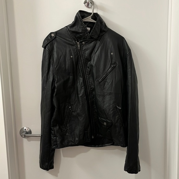H&M Jackets & Coats Hm Black Moto Faux Leather Jacket Poshmark